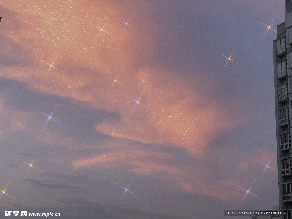 天空 碎钻 滤镜 粉色