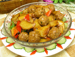 土豆烧丸子
