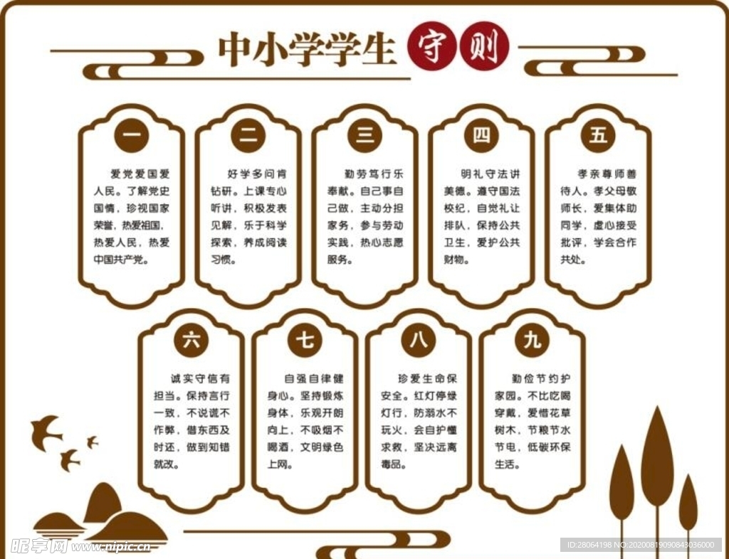 中小学学生守则形象墙