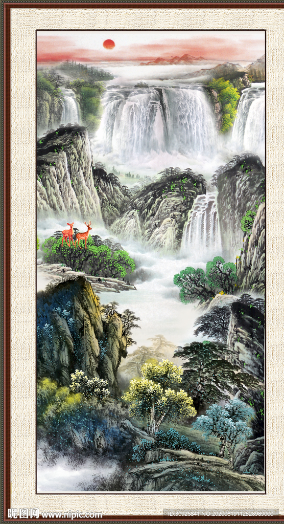 聚宝盆山水画