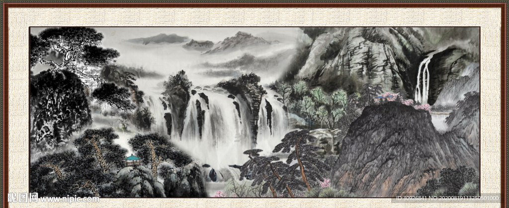 聚宝盆山水画