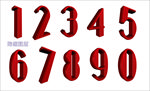 红色立体数字