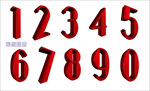 红色立体数字