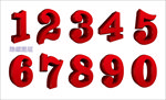 红色立体数字