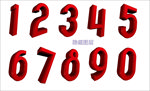 红色立体数字