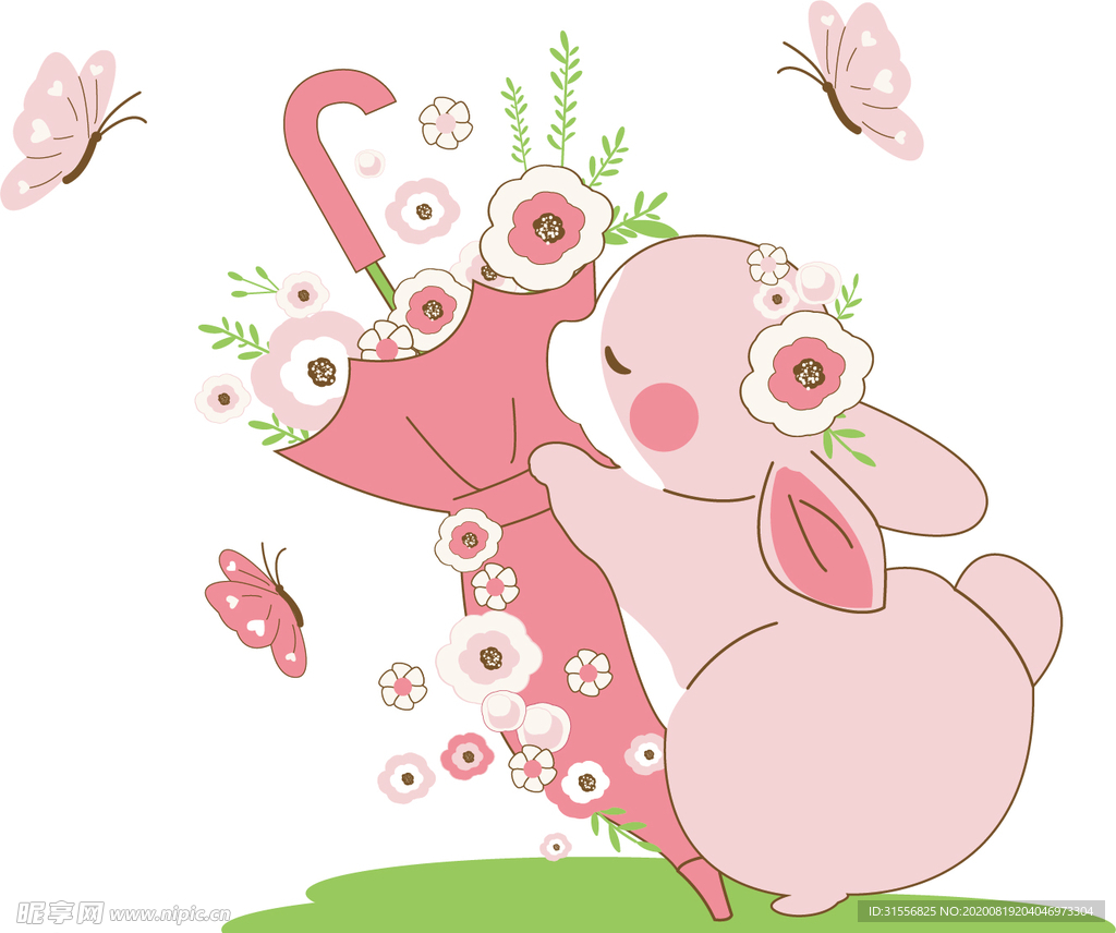 可爱粉色兔子设计图__其他图标_标志图标_设计图库_昵图网nipic.com