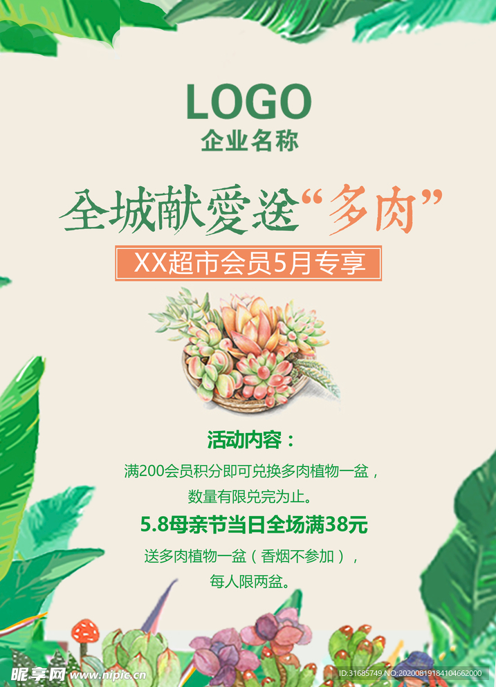 多肉植物海报