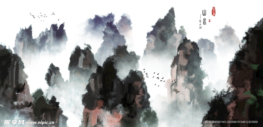 中国风山水背景