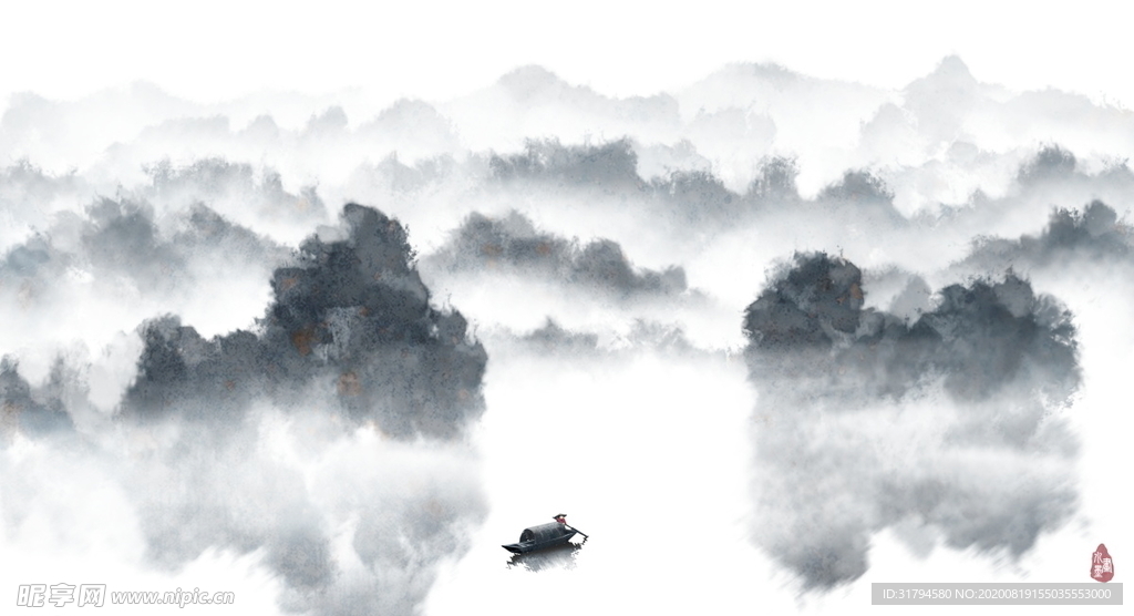中国风山水背景