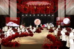红色主题新中式婚礼效果图
