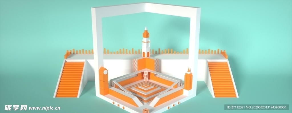 c4d立体场景模型