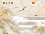流水生财大理石背景墙