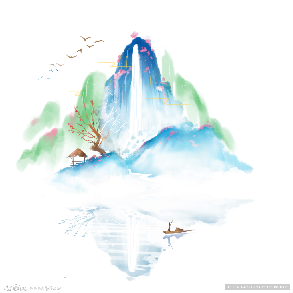 山水国风合成海报素材