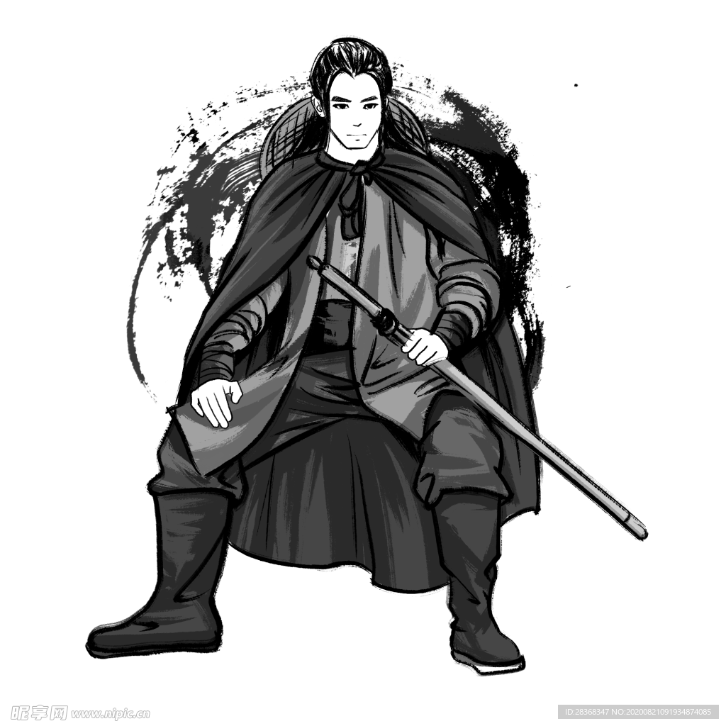 水墨武侠人物