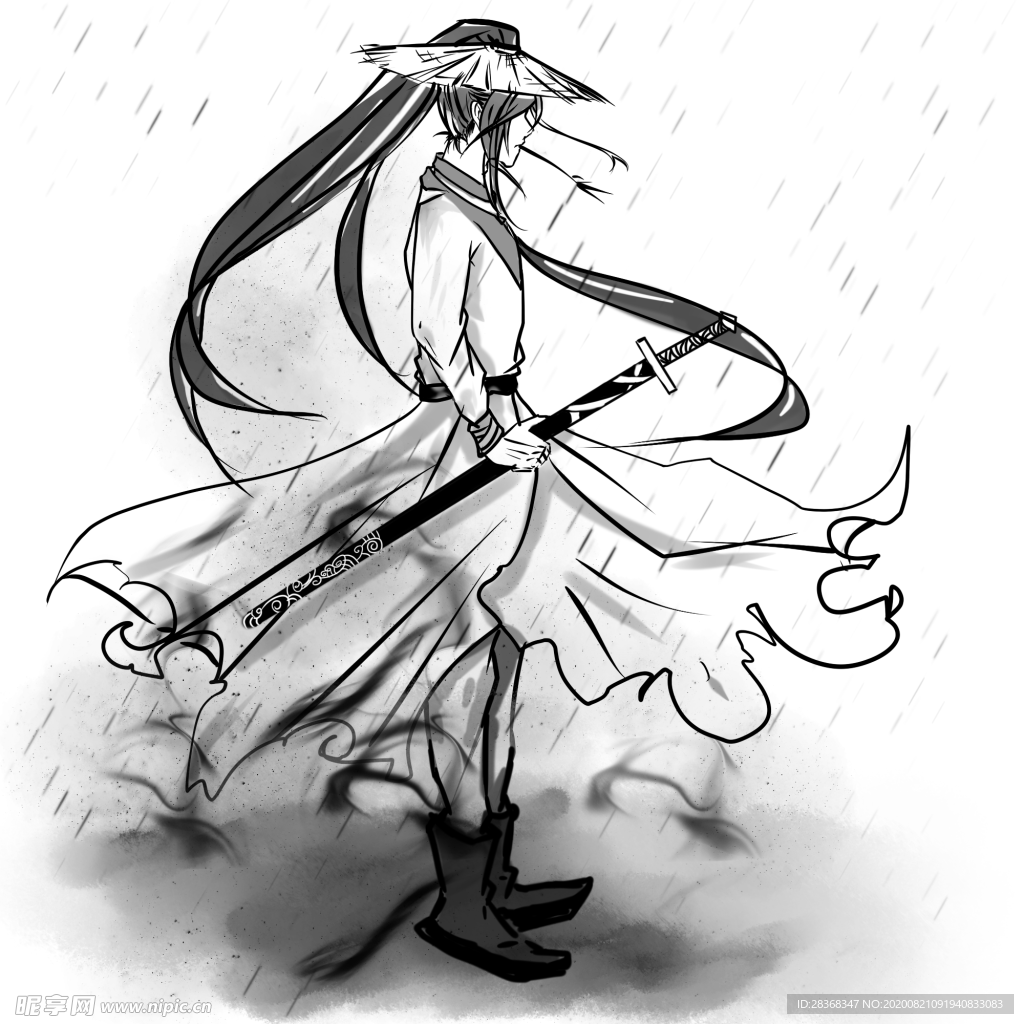 水墨武侠人物