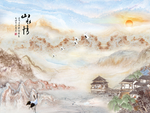 山水情大理石背景墙