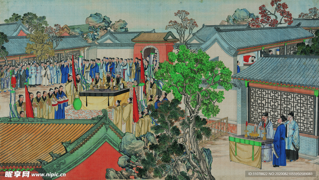 红楼梦场景精美工笔画