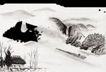 中国风山水水墨画
