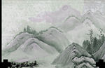 中国风山水水墨画插画背景素材