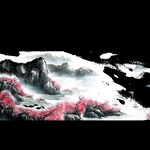 中国风山水水墨画插画背景素材