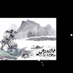 水墨画插画背景素材中国风山水画
