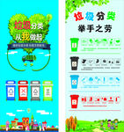垃圾分类展板图海报架画面