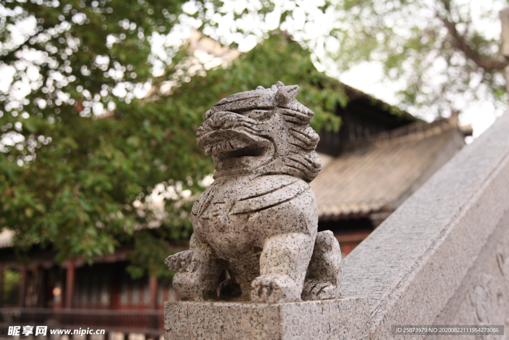 台儿庄古城石狮子古建筑