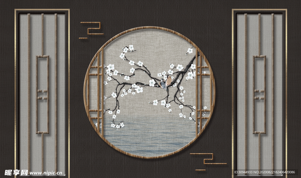 新中式背景墙