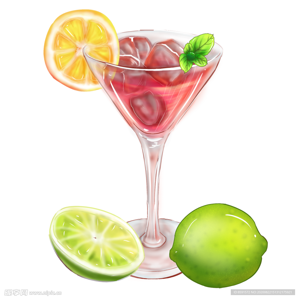 酒杯插画鸡尾酒果汁