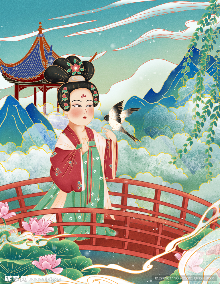 手绘 古风美女