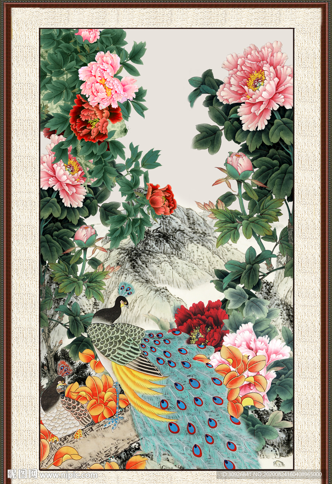 国画孔雀