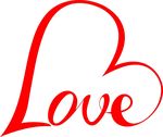情人节love文字爱心装饰矢量