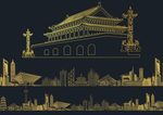 城市建筑群线稿