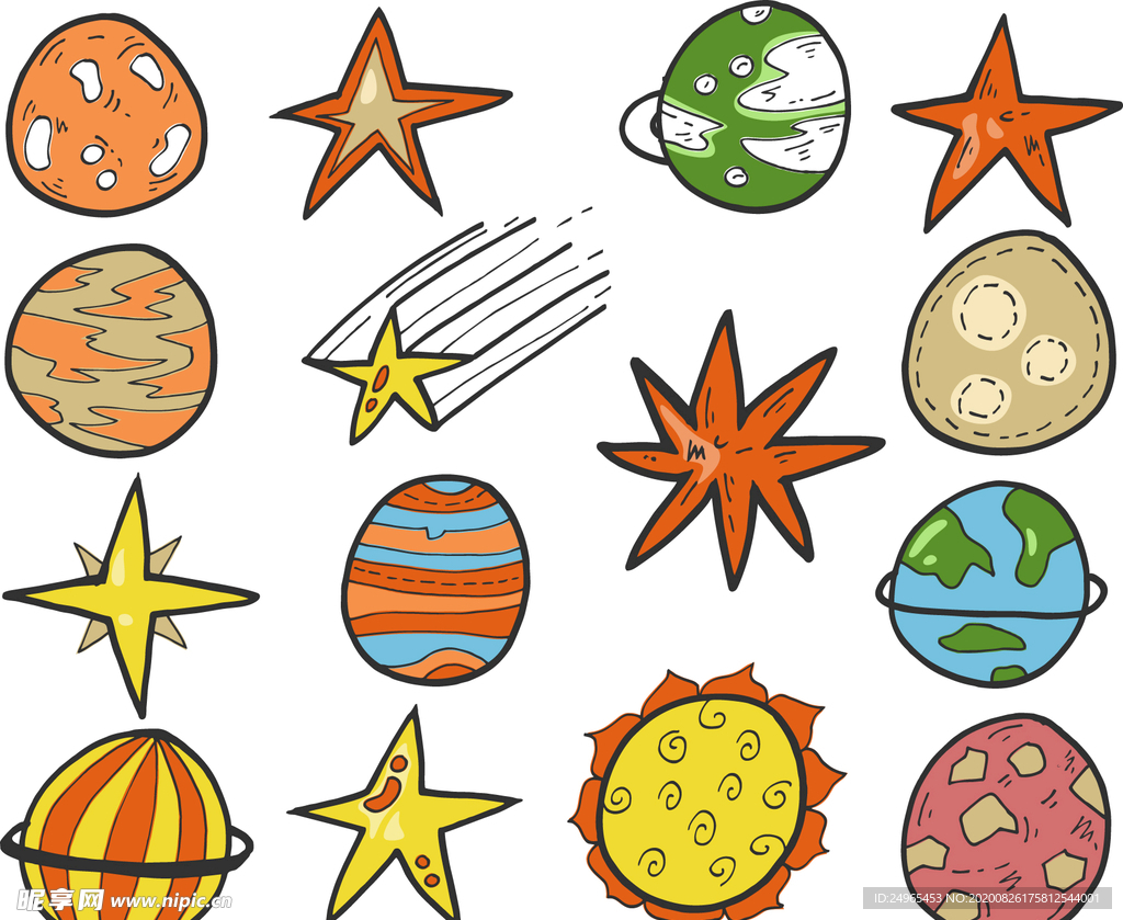卡通星球插图