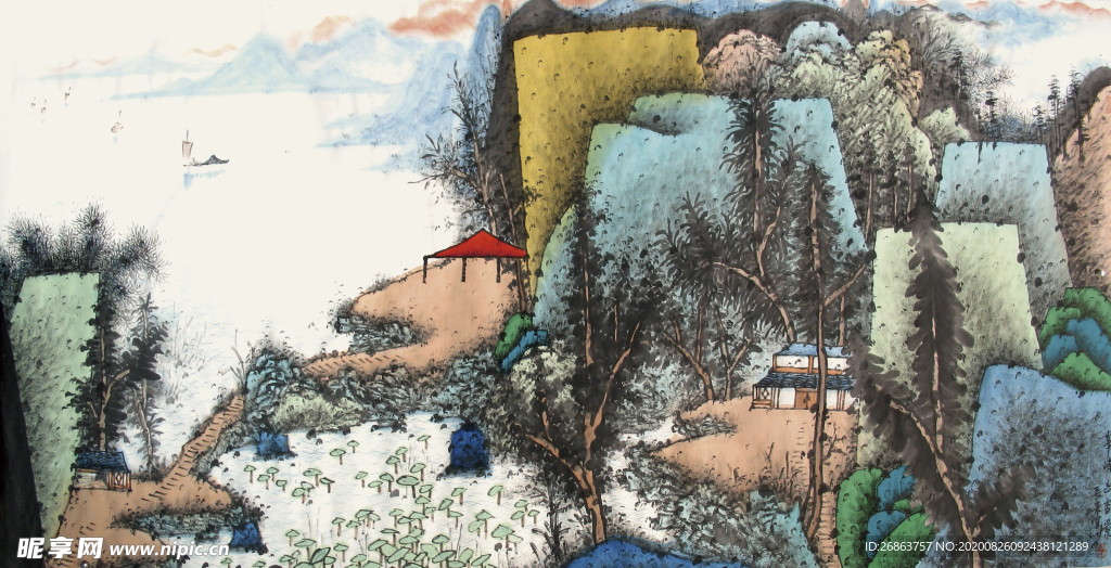 工笔山水画