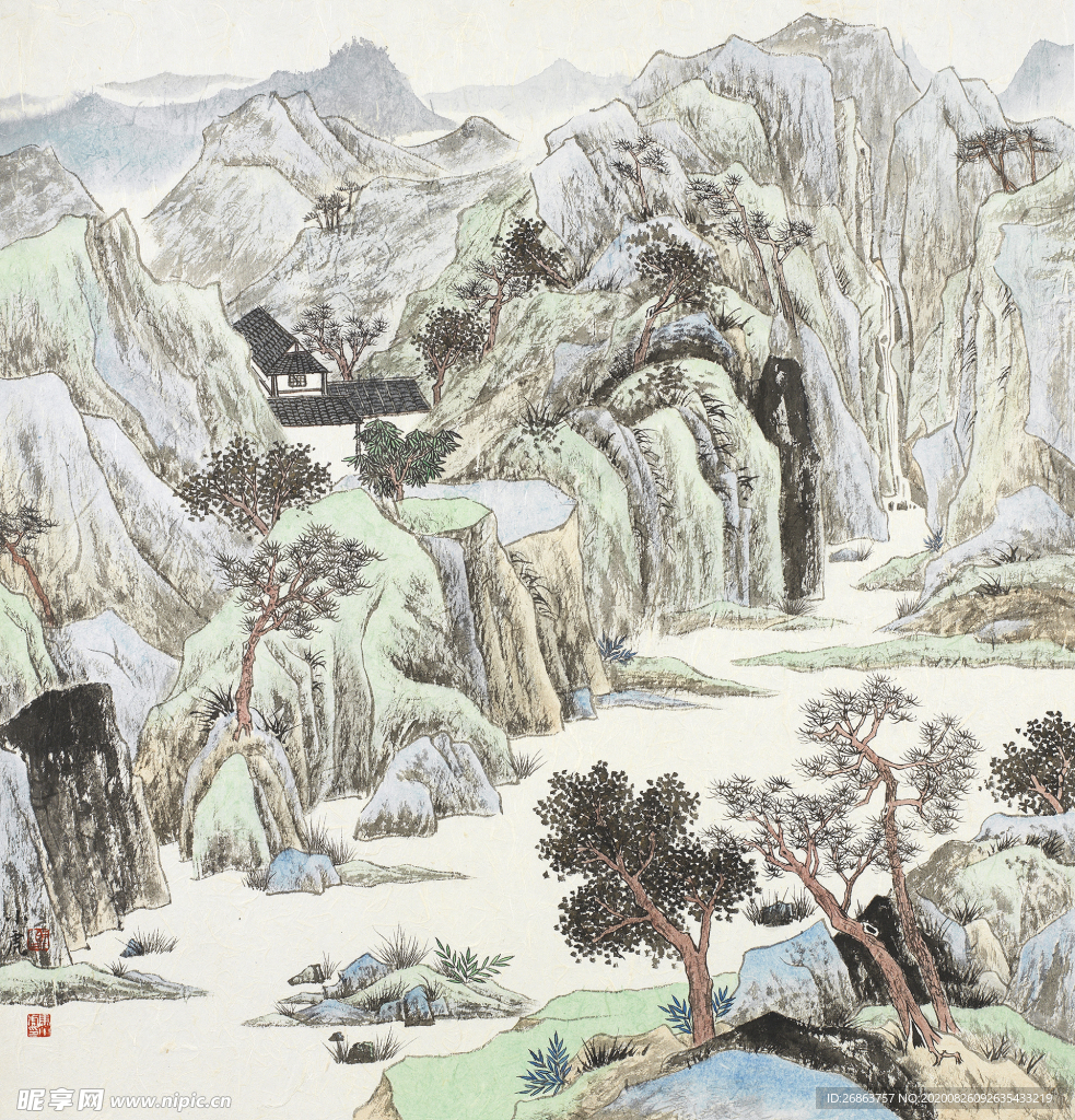 工笔山水画