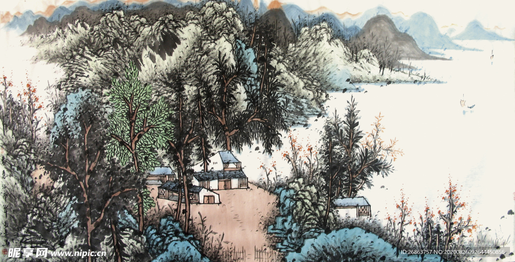 工笔山水画