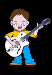 吉他 小孩 卡通 音乐