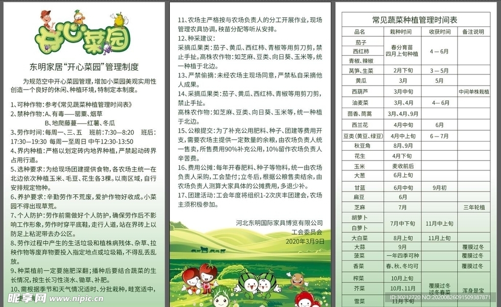 蔬菜种植时间表