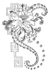 传统刺绣花纹线稿
