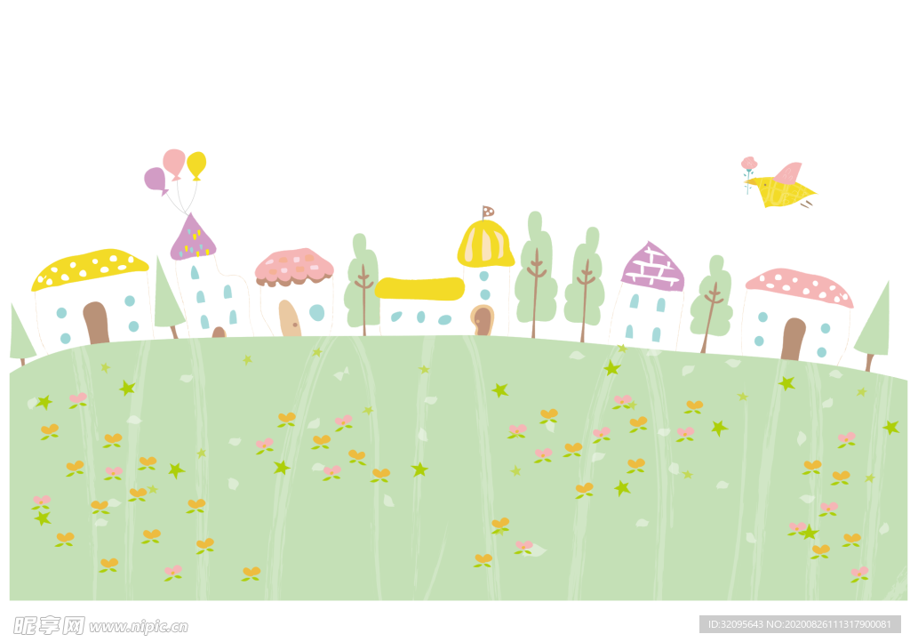 儿童插画 封面背景素材