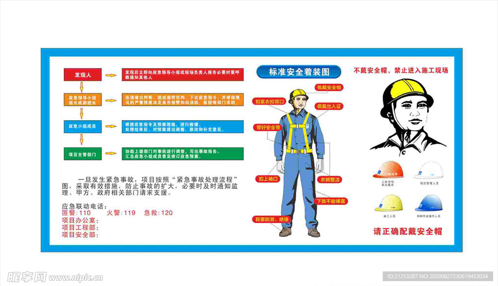 标准安全着装图图片