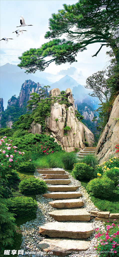 山水画背景墙