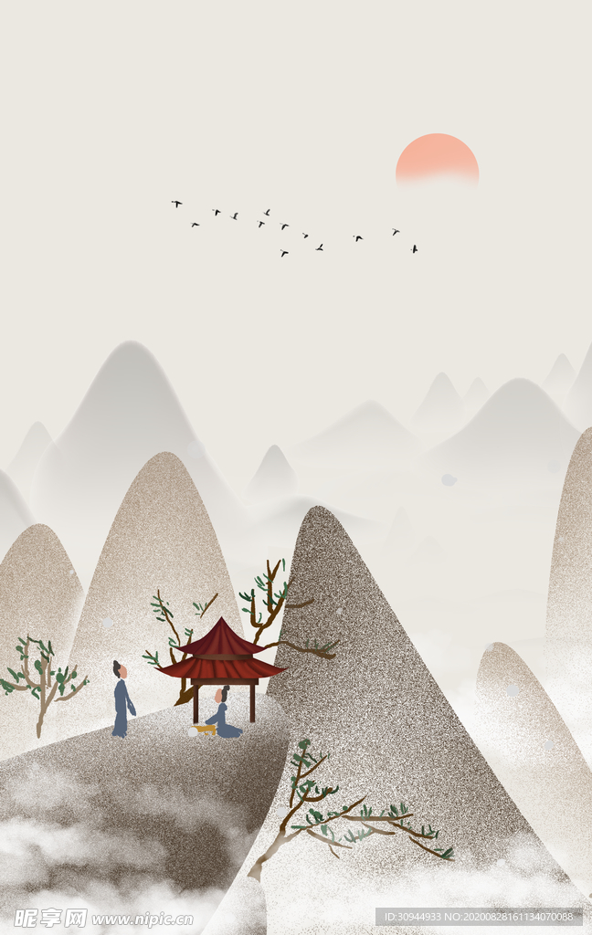 中国风水墨背景