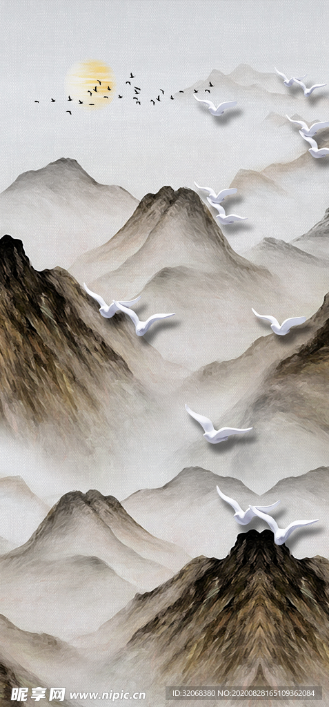 中国风新中式山水画