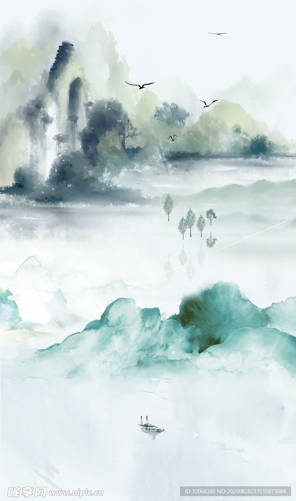 中国风新中式山水画