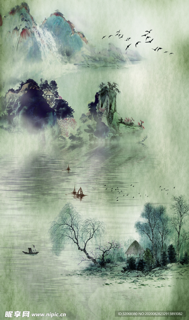 中国风新中式山水画