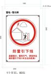 雷电警示牌 防雷引下线