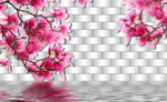 梅花水纹倒影梅花