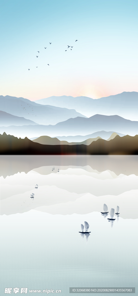 中国风新中式山水画